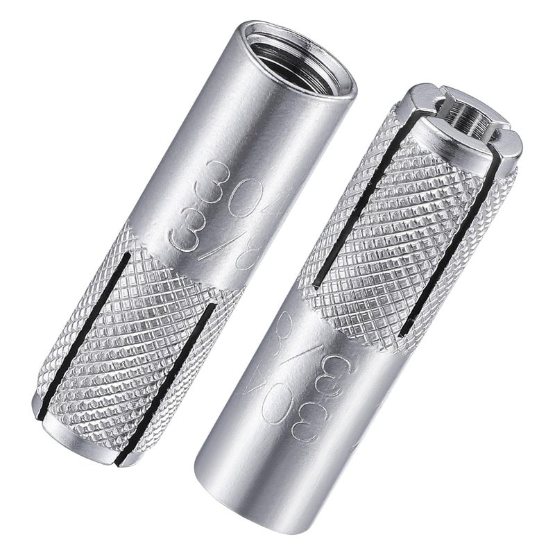 Premium 304 Stainless Steel Knurled Drop-in Anchor, 1/2"-13 X 2 – Heavy Duty, Corrosion Resistant Expansion Anchor for Concrete and Masonry Applications